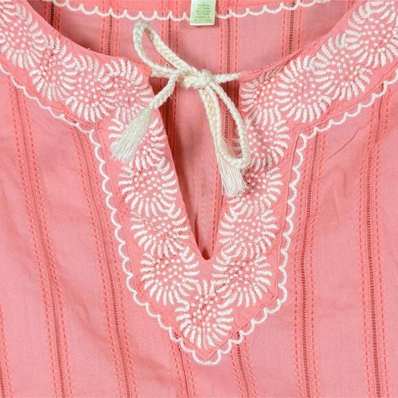 Sigrid Olsen Women's 100% Cotton Long Sleeve Top XL Embroidered Beachy Tassel - Picture 4 of 8